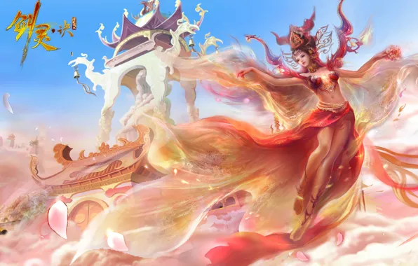 Picture fantasy, anime, art, China, girl. game. the city