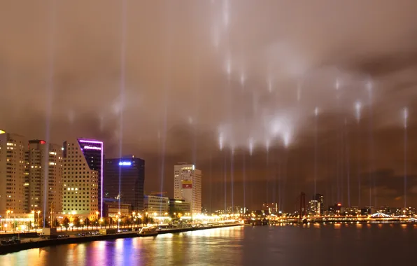 Picture rays, night, neon