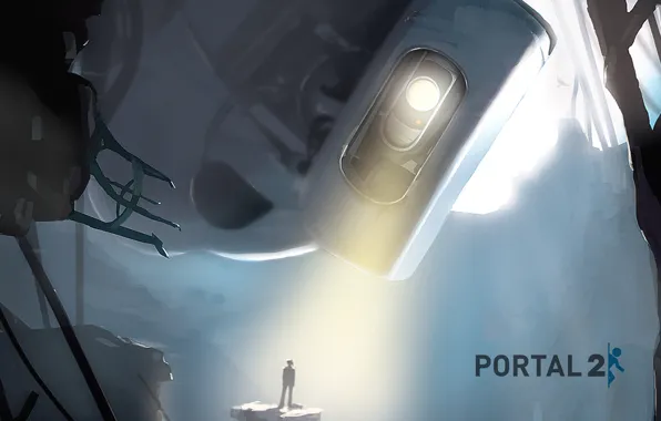 Picture light, people, robot, the portal, portal, glados, portal 2, glados