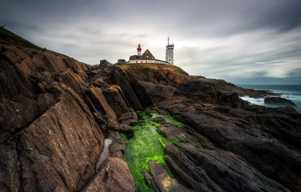 Picture lighthouse, Brittany, Saint-Mathieu, Arrondissement of Brest