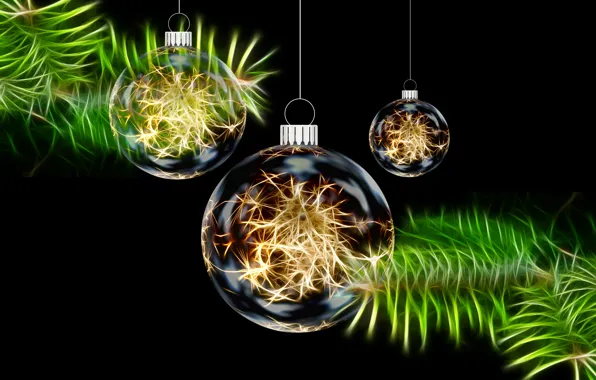 Picture balls, New Year, needles
