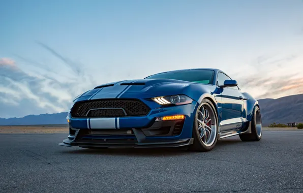 Picture Mustang, Ford, Shelby, Ford Mustang, Blue, Front, Wide Body, Super Snake, Shelby Super Snake