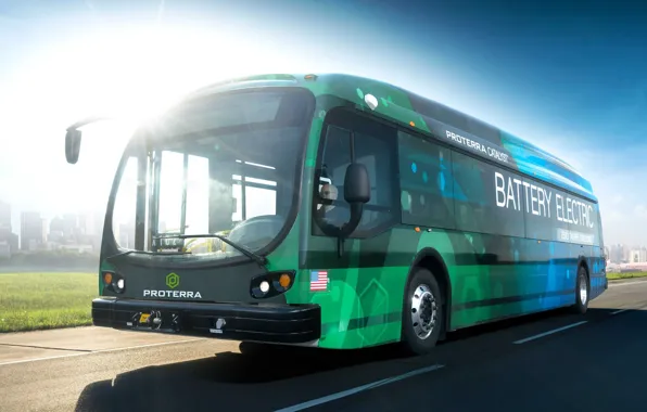 Picture city, wallpaper, sun, man, electric, asphalt, sunlight, bus, environment, vegetation, driver, transportation, ecological, hd, 4k, …
