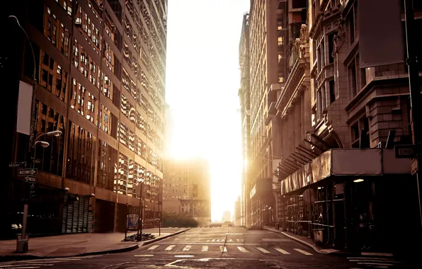 Picture New York, empty streets. Buildings, empty street .buildings, New York, city, the city, city, urban