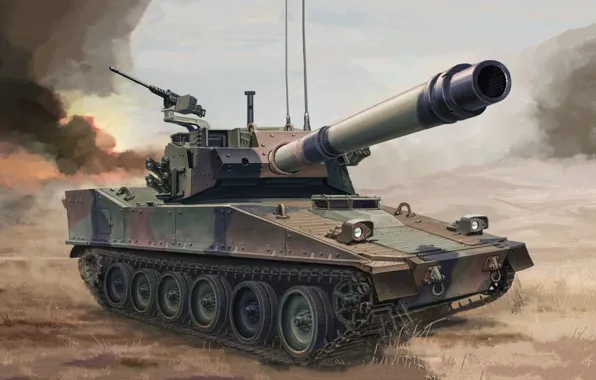 Picture US Army, experienced light airborne tank US, 105mm Armored Gun System, AGS