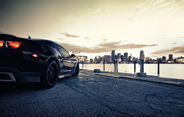 Picture the city, lights, Chevrolet, Camaro, cars, auto