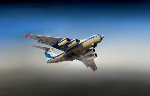 Picture The sky, The plane, Flight, Russia, The Il-76, Ilyushin, Il-76TD, Candid, Volga-Dnepr, Alexander Iartsev, by …