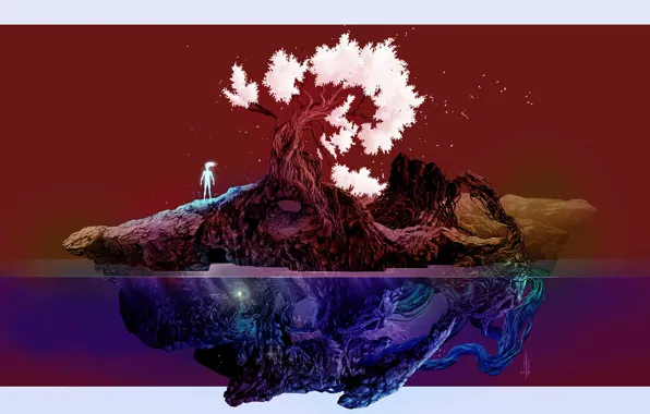 Picture fantasy, tree, it, ART, Hue Vang, Sun of the Children - Game Process and Art