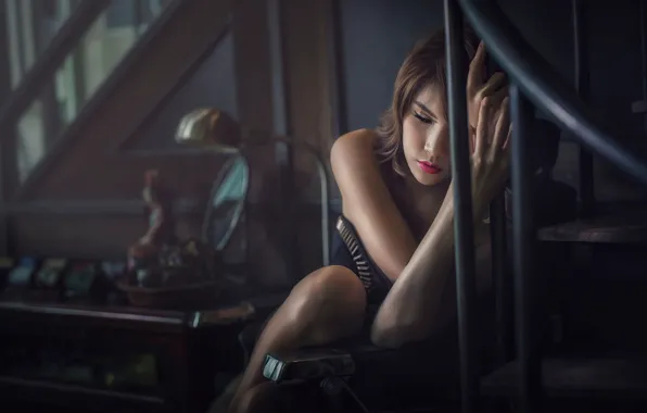 Picture sadness, loneliness, portrait, treatment, makeup