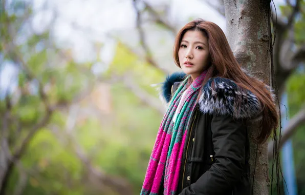 Picture girl, Asian, bokeh