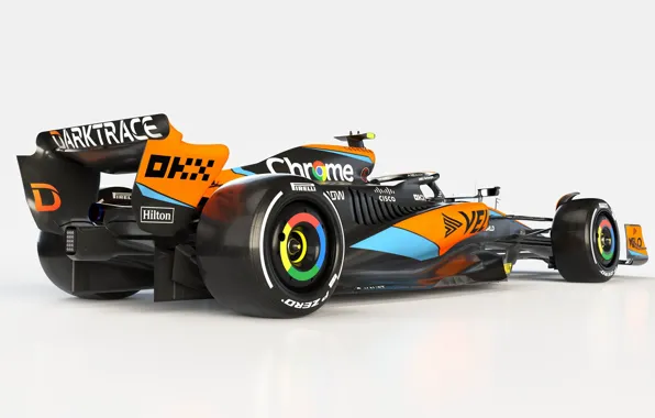 Picture Formula 1, light background, racing car, 2023, McLaren MCL60