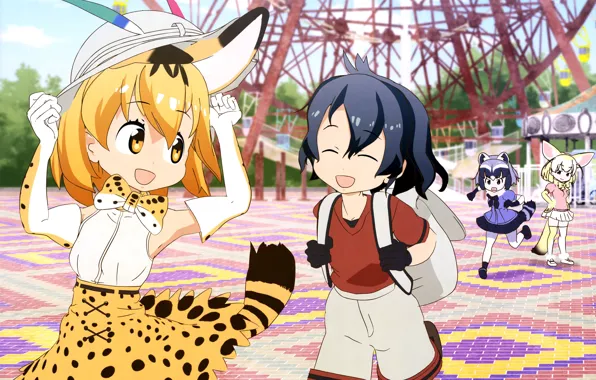Picture kawaii, girl, happy, anime, pretty, asian, cute, giant, manga, japanese, oriental, asiatic, bishojo, moe, Kemono …