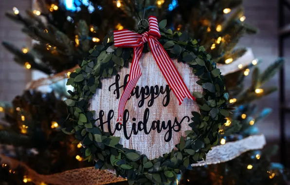 Picture plate, new year, Christmas, wish, wreath