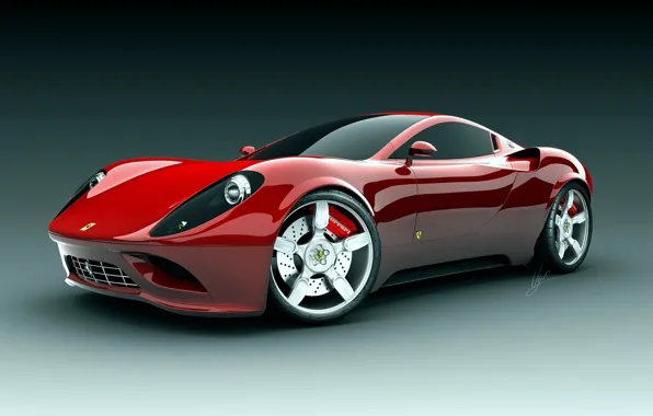 Picture machine, ferrari, red