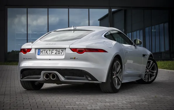 Picture reflection, Jaguar, garage, Parking, rear view, F-Type S, Coupe AWD