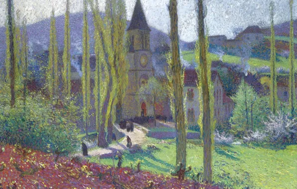 Picture landscape, picture, Henri-Jean Guillaume Martin, Henri Matrin, Going Out from the Mess at Labastide-du-Vert