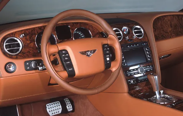 Picture machine, auto, continental, bentley, brown, salon, Bentley, continental, Dzhi-ti, terracotta