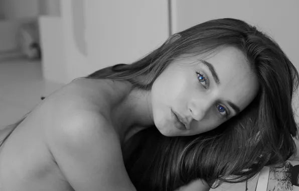Picture dream, eyes, beautiful, model, black and white, Ukraine, pleasure, desire, Gloria Sol