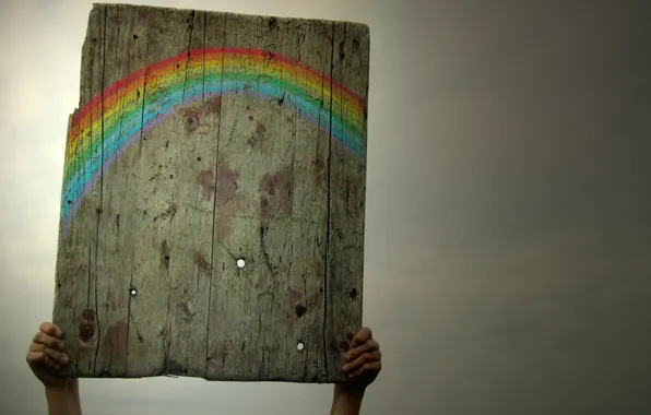 Picture the sky, rainbow, plate