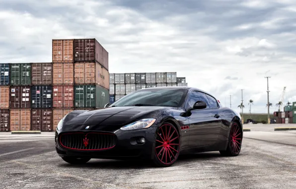 Picture Maserati, wheels, black, GranTurismo, with, Vossen, exterior, painted