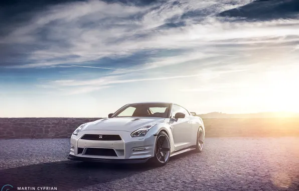 Picture nissan, light, white, wheels, japan, jdm, tuning, gtr, front, sun, speed, face, racing, r35, nismo, …