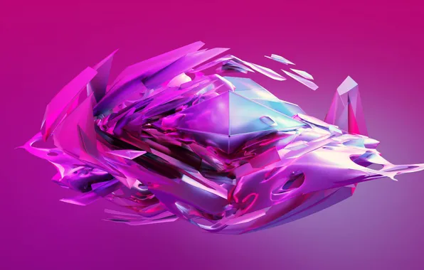 Picture crystal, abstraction, Shine, pink background, abstraction, crystal, glitter, Justin Maller