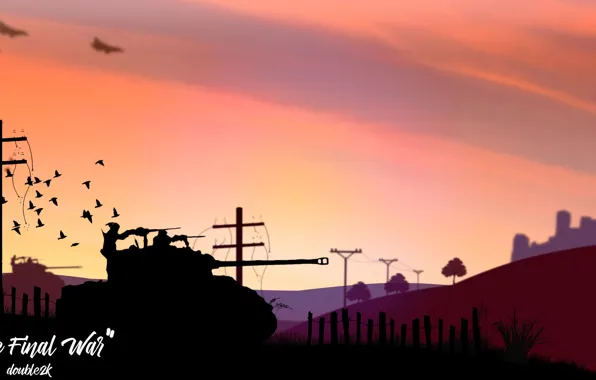 Picture war, art, Tank