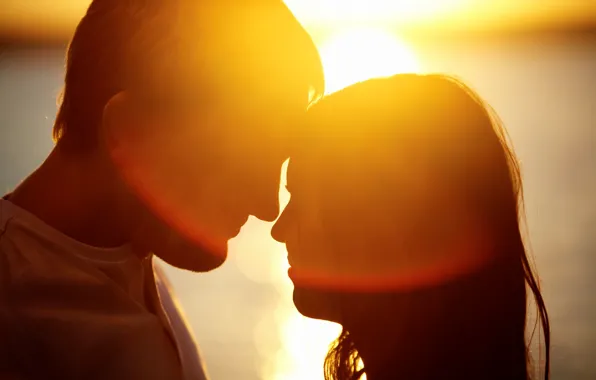 Picture girl, the sun, love, joy, happiness, sunset, smile, background