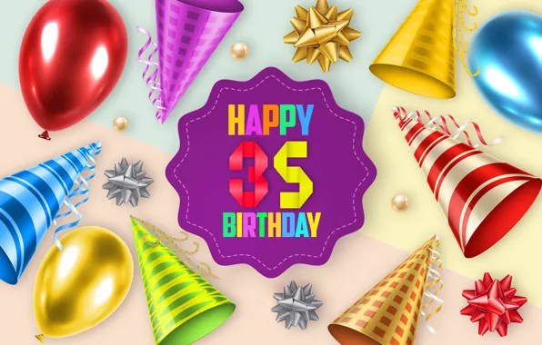 Picture balls, background, Birthday, 35 years