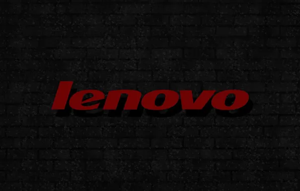 Picture bubbles, logo, background, brick wall, lenovo, gray wall, red lettering
