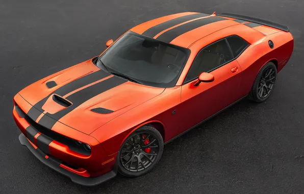 Picture Dodge, Challenger, the view from the top, Hellcat, SRT