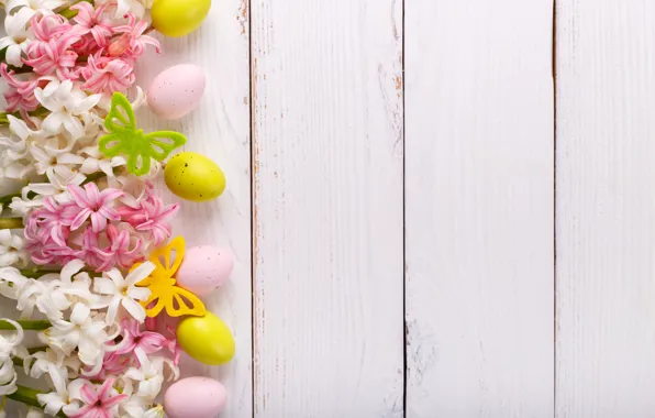 Picture flowers, holiday, eggs, spring, Easter, hyacinths