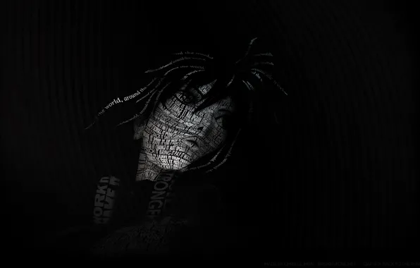 Picture face, art, letter, words, Ghost in the Shell
