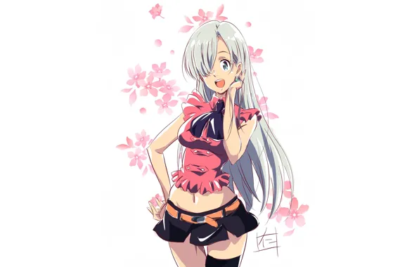 Picture girl, flowers, art, Elizabeth, The seven deadly sins, Nanatsu No Taizai