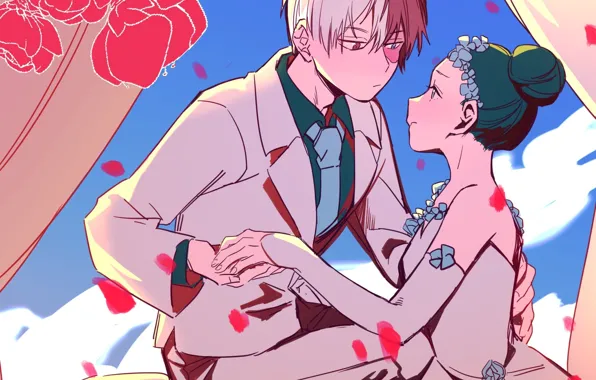 Picture wedding, My hero Academy, My Hero Academia, Boku No Hero Academy, Todoroki Shoto, Airoso Momo