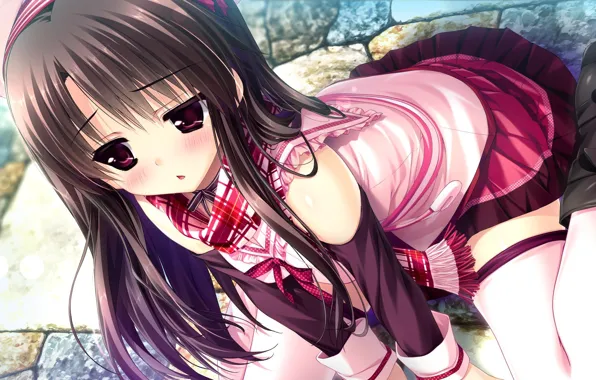Picture anime, art, girl, schoolgirl