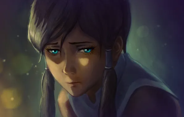 Picture sadness, girl, face, fire, art, the reflection, avatar, times, the legend of korra, br0ny