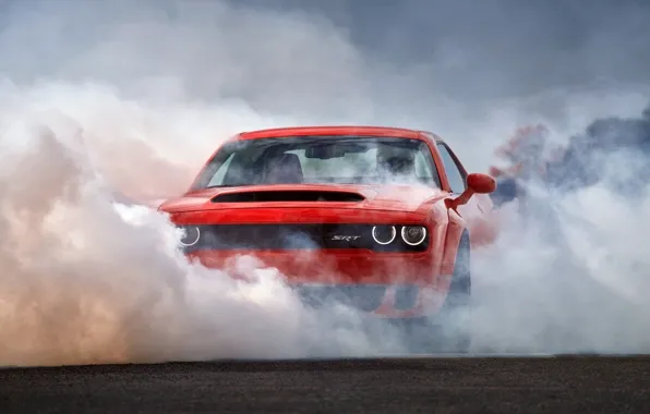 Picture Muscle, Dodge Challenger, Smoke, SRT, Demon