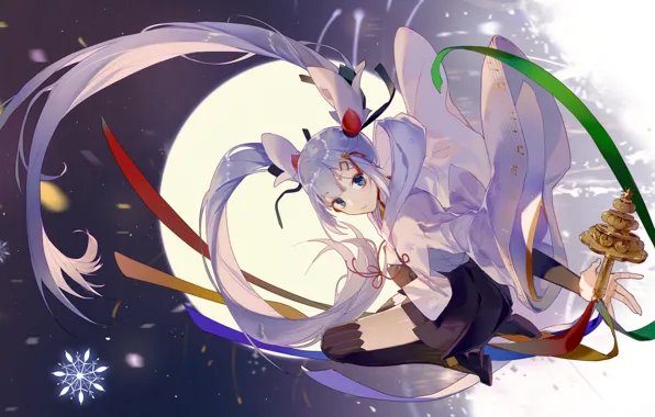 Picture look, girl, background, anime, grey hair