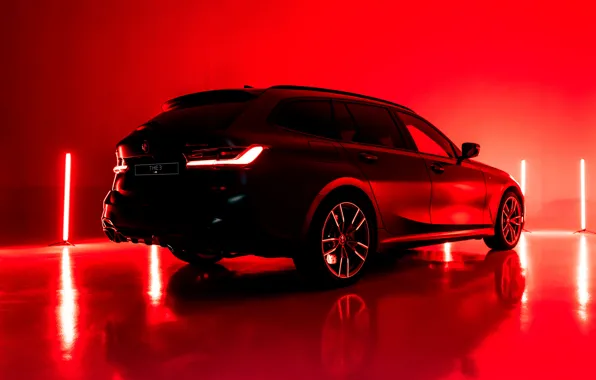 Picture light, red, background, lamp, BMW, 3-series, universal, the five-door, 3P, 2020, G21, M340i xDrive Touring