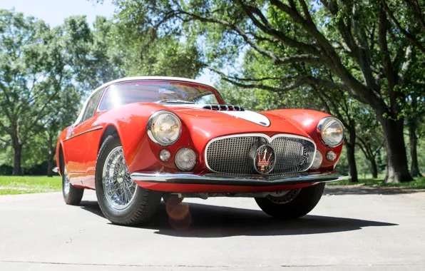 Picture Maserati, Bumper, Spokes, Lights, Classic, Chrome, 1956, Classic car, Grille, Maserati A6G/2000 Gran Sport Spyder