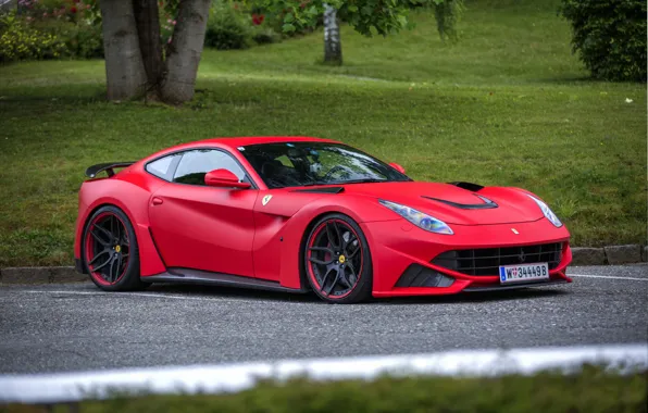 Picture Ferrari, Black, Berlinetta, F12, Wheels