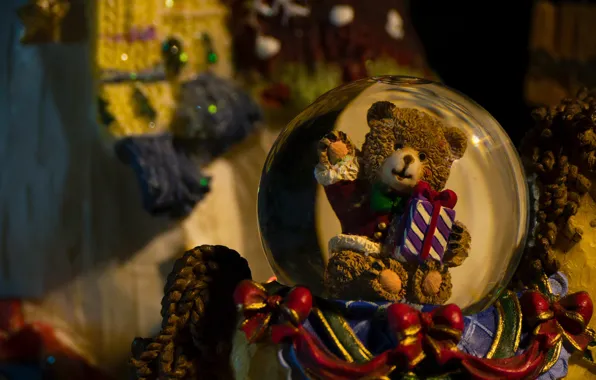 Picture holiday, toy, ball, bear, Christmas, New year, bear, Christmas decorations