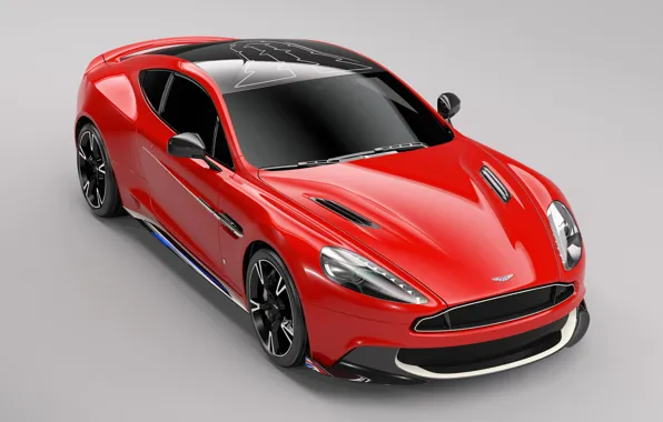 Picture car, Aston Martin, red, logo, wings, speed, Arrow, Aston Martin Vanquish S Red Arrows Edition