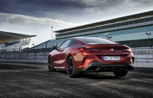 Picture asphalt, coupe, BMW, back, side, Coupe, 2018, 8-Series, dark orange, M850i xDrive, Eight, G15