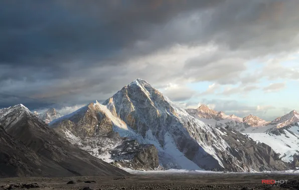 Picture the sky, snow, mountains, nature, Rocket launch