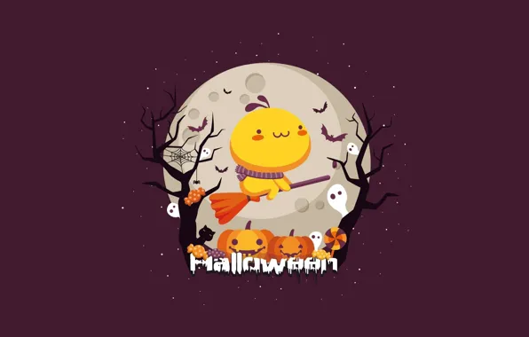 Picture night, holiday, the moon, Halloween