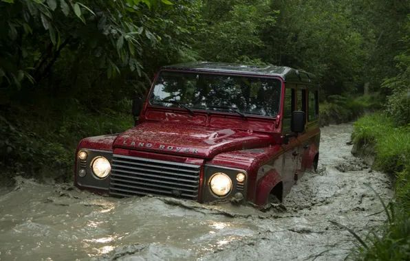 Picture water, Land Rover, Defender, 2013, Defender 110