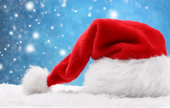 Picture snow, the hood, Christmas, New year, new year, Santa Claus, Christmas, hat