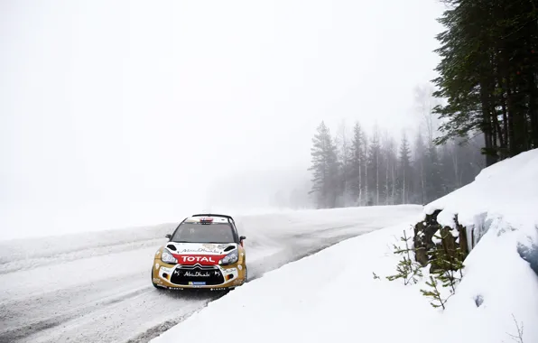 Picture Winter, Auto, Snow, Forest, Sport, Machine, Skid, Citroen, DS3, WRC, Rally, Rally, Cold, The front, …